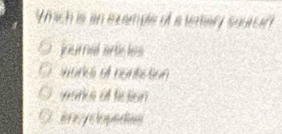 Which is an example of a temary sourcer?
jurel artic les
uró o ation
warius of hction
in y e padios