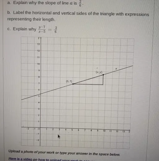 Solved: Explain why the slope of line a is 2/6 . b. Label the ...