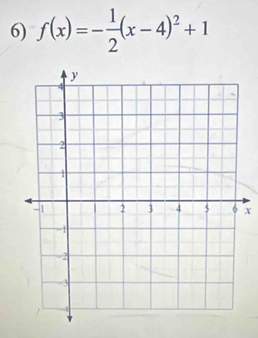 f(x)=- 1/2 (x-4)^2+1
x