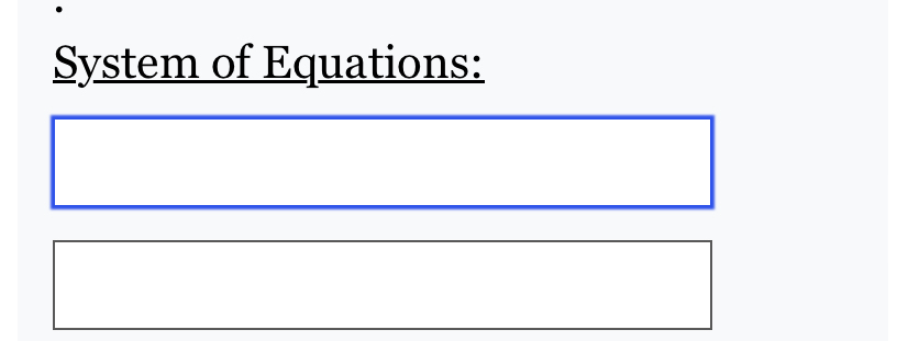 System of Equations: