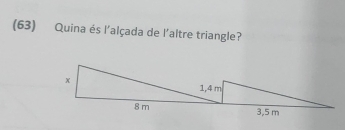 (63) Quina és l'alçada de l'altre triangle?