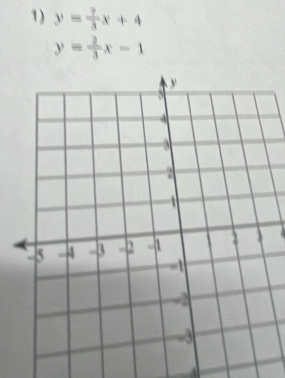 y= 9/3 x+4
y= 2/3 x-1