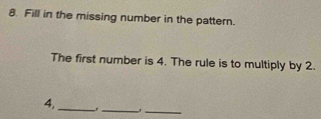 Solved: Fill in the missing number in the pattern. The first number is ...