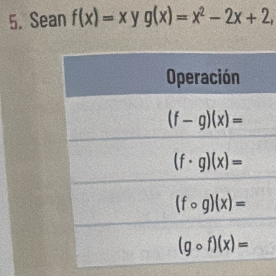 Sean f(x)=x y g(x)=x^2-2x+2