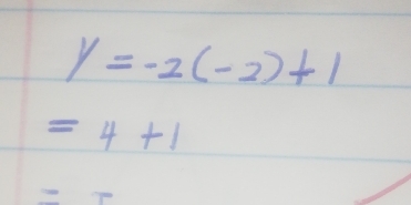 y=-2(-2)+1
=4+1
=T