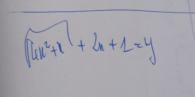 sqrt(4k^2+x)+2x+1=y