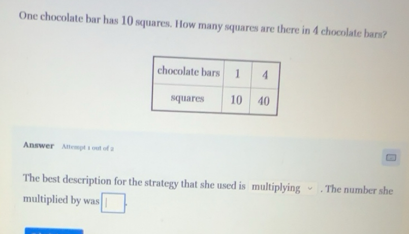 Solved: One chocolate bar has 10 squares. How many squares are there in ...