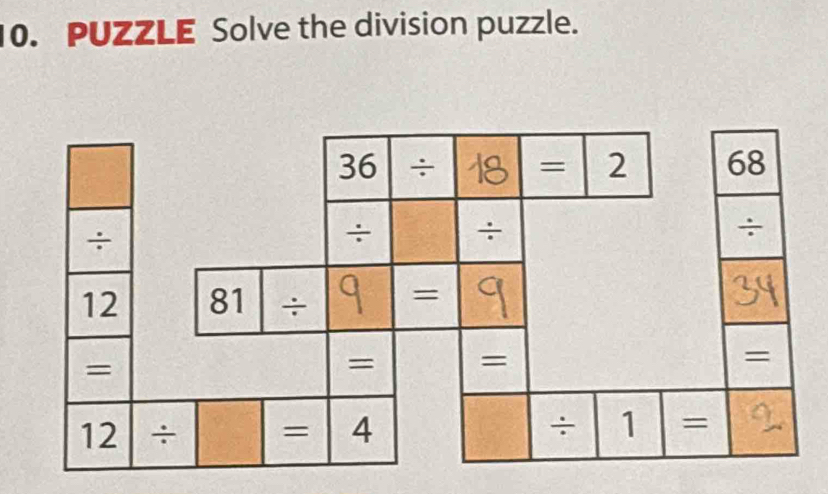 PUZZLE Solve the division puzzle.