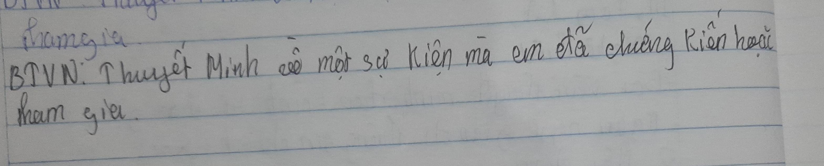 Pramg ia 
BTVN Thuger Minh dò ma sd xiān ma cun ǔ chulng Rián ha 
Mam giel.