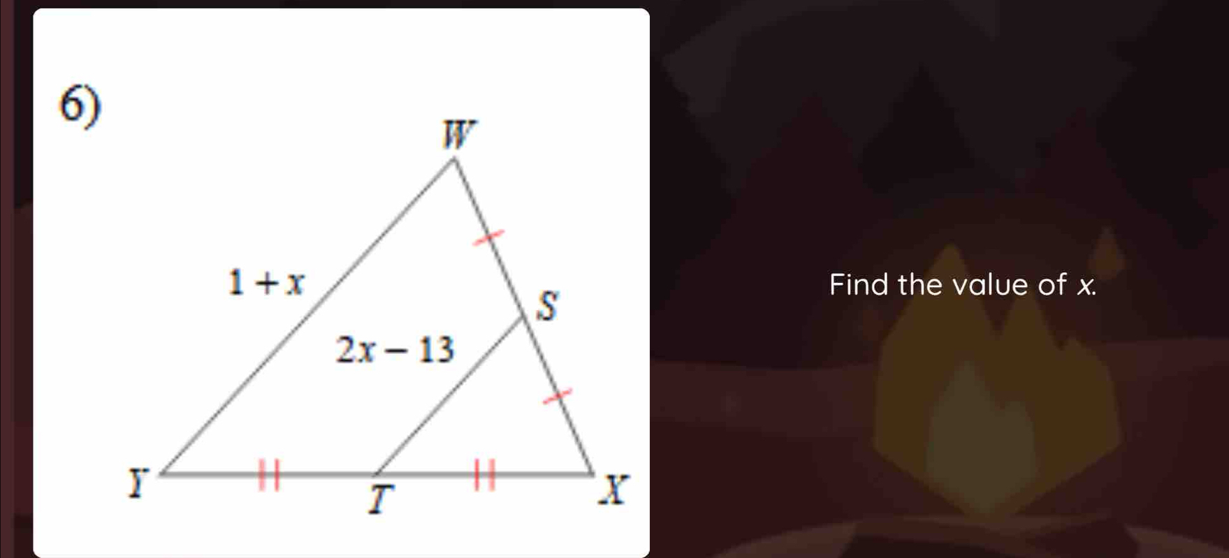 Find the value of x.