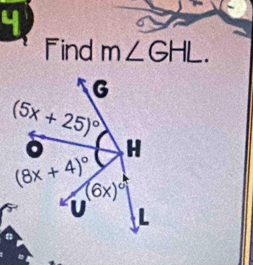 Find m∠ GHL.