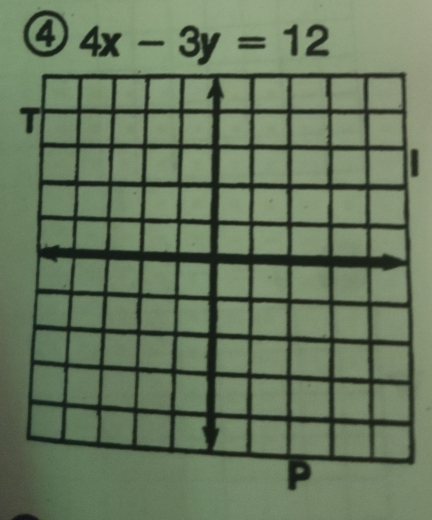 ④ 4x-3y=12