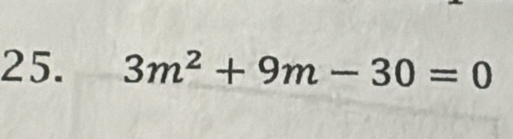 3m^2+9m-30=0