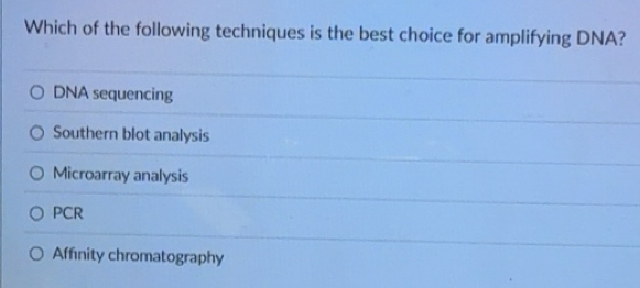 Solved: Which of the following techniques is the best choice for ...