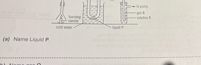 to pump 
n R
(a) Name Liquid P. 
_