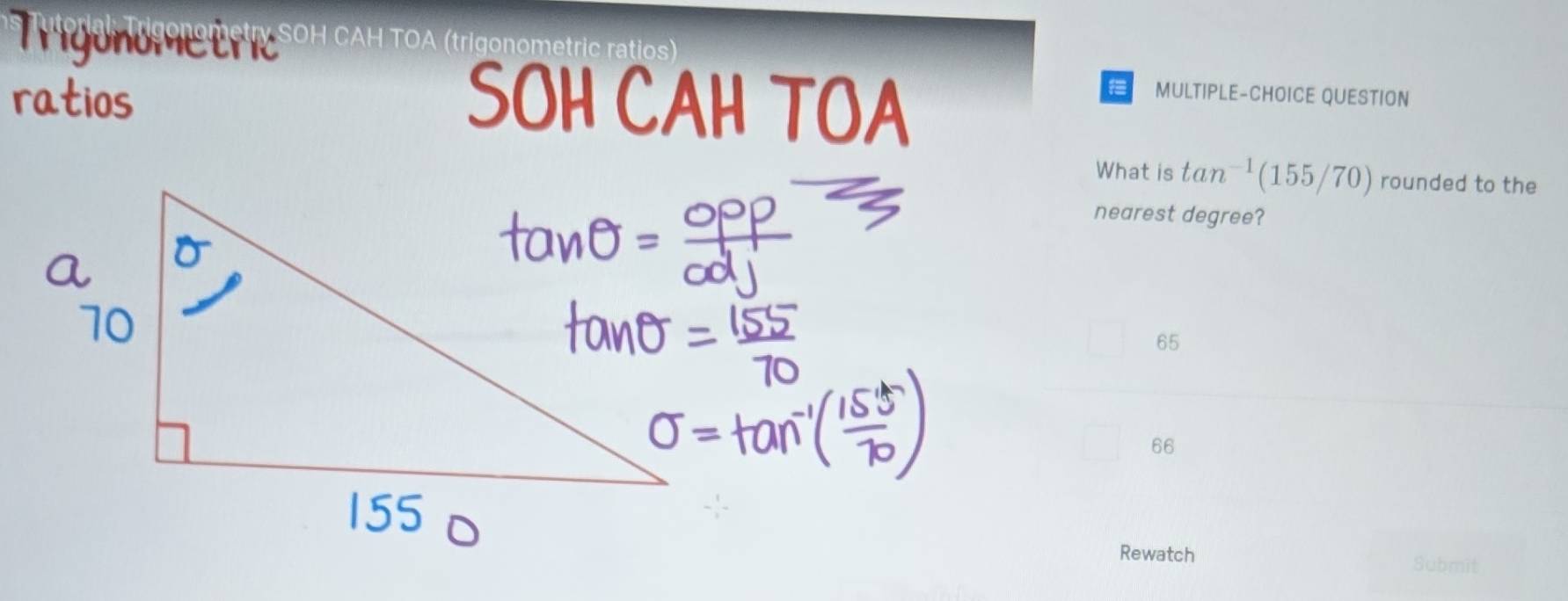 Solved: is Tutorial Trigonometry SOH CAH TOA (trigonometric ratios ...