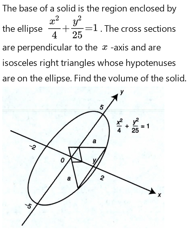 Solved: The base of a solid is the region enclosed by the ellipse x^2y ...