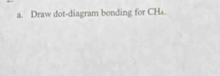 Draw dot-diagram bonding for CH4.