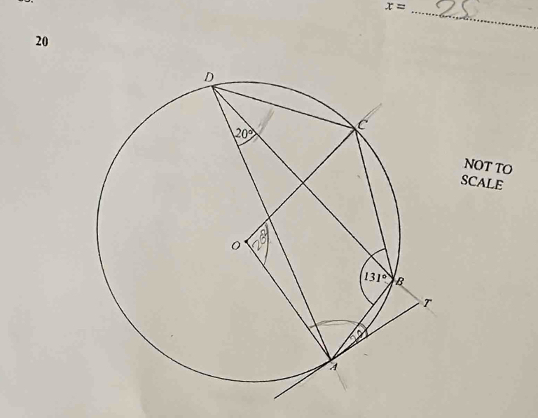 x=
20
NOT TO
SCALE