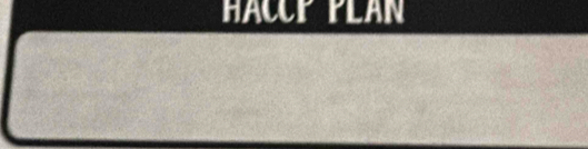 HACCP PLAN