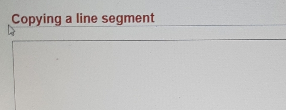 Copying a line segment