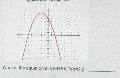 What is the equation in VERTEX Form? y= _