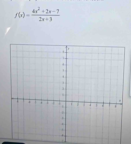 f(x)= (4x^2+2x-7)/2x+3 
4