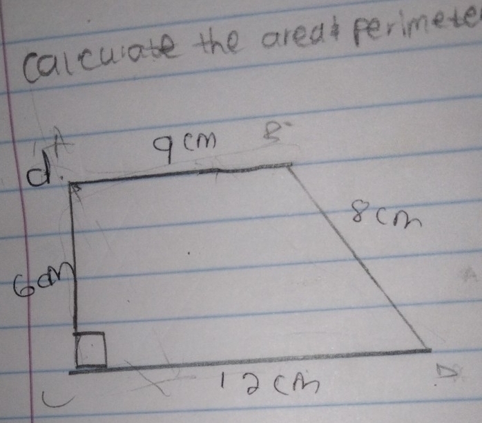 calcuate the area perimeter