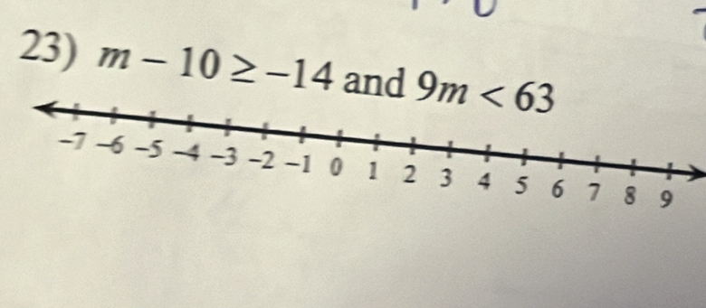 m-10≥ -14 and