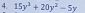 15y^2+20y^2-5y