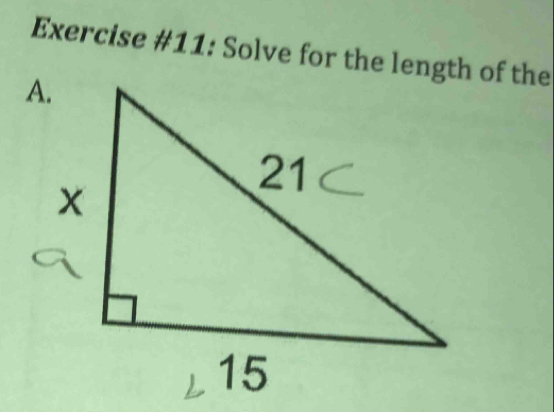 Exercise #11: Solve for the length of the