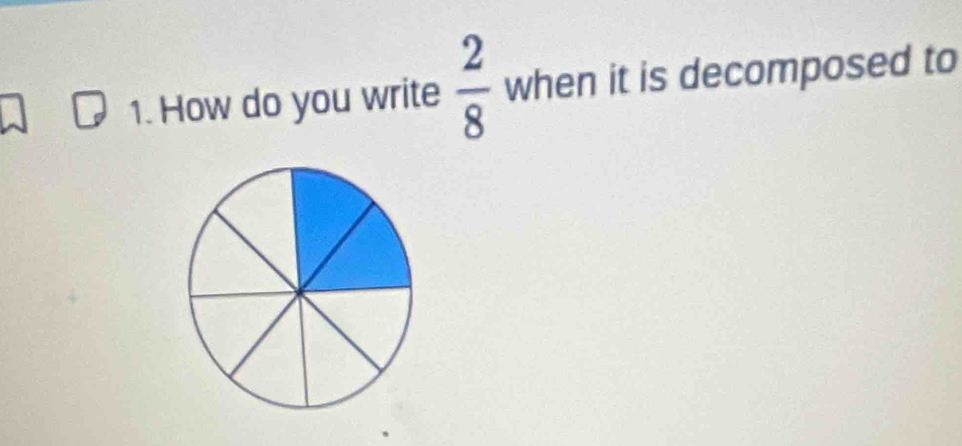 How do you write  2/8  when it is decomposed to