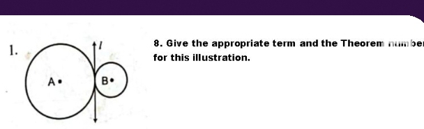 1 
8. Give the appropriate term and the Theorem numbe 
for this illustration.