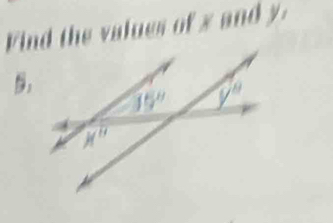 Find the values of x and y