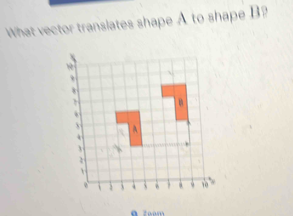 What vector translates shape A to shape B? 
ā zaom