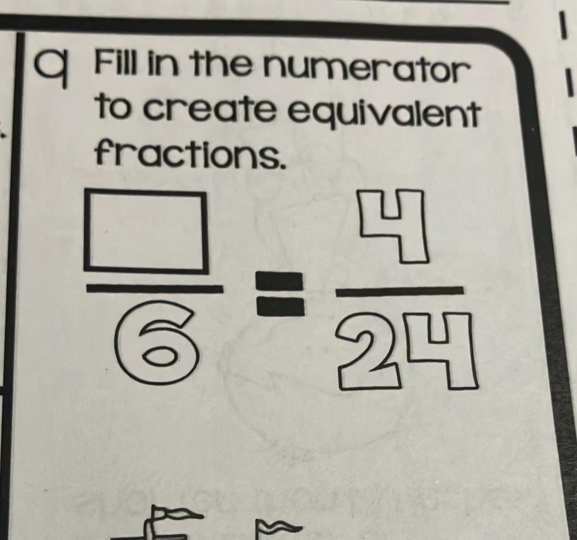 Fill in the numerator 
to create equivalent 
fractions.
frac □  enclosecircle5= □ /22□  