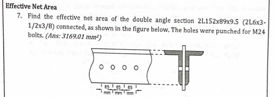 Solved: Effective Net Area 7. Find the effective net area of the double ...