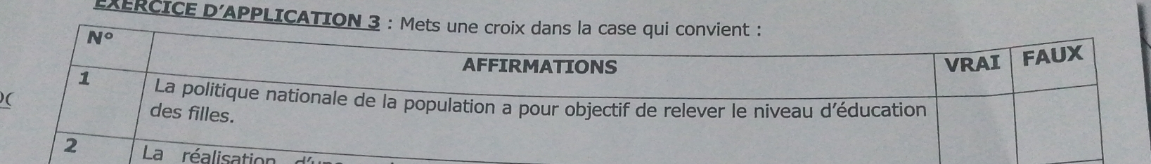 EXERCICE D'APPLICATIO
on