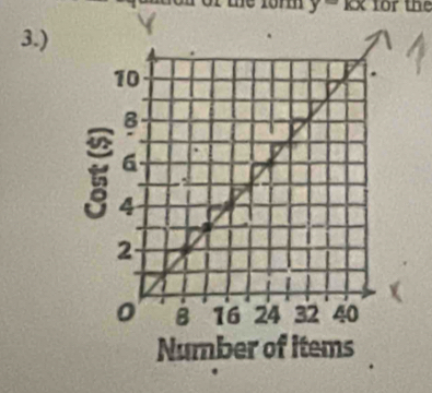 y=kx for the 
3.)