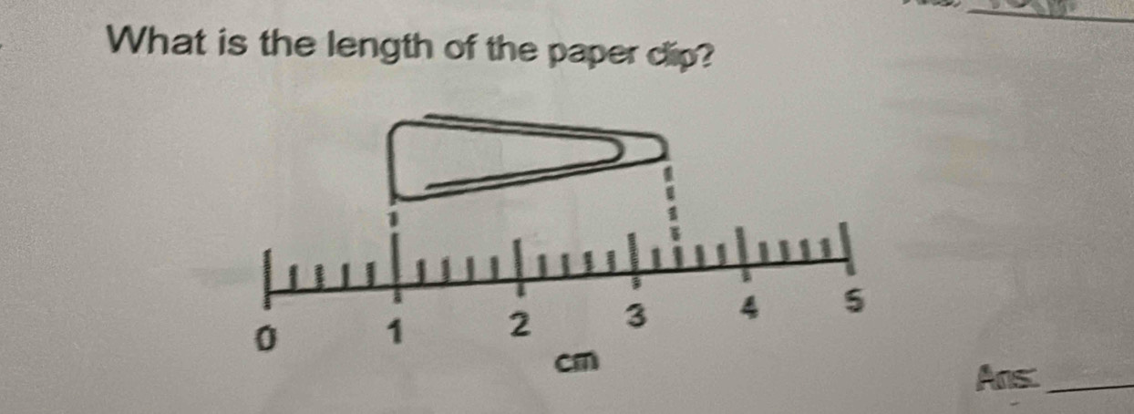 What is the length of the paper clip? 
Ans:_