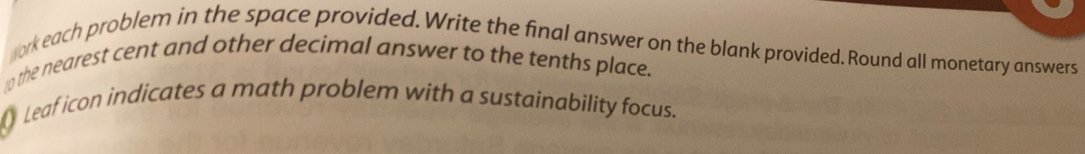 work each problem in the space provided. Write the final answer on the ...