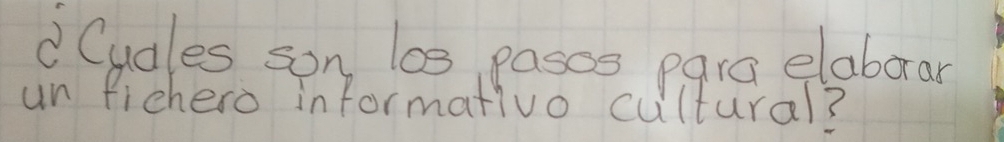 Cudles son los pases para elaborar 
un fichero informativo cultural?