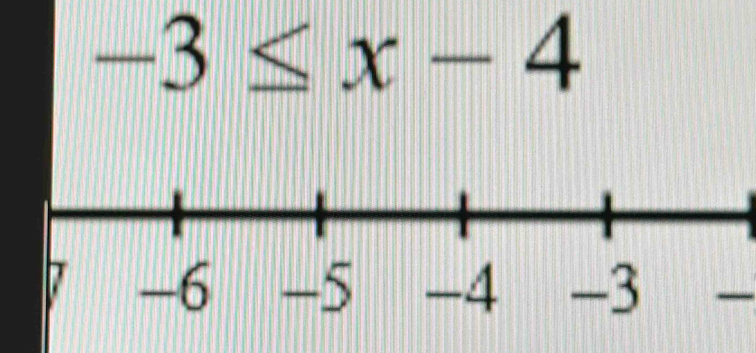 -3≤ x-4