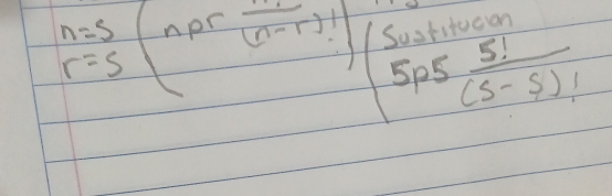 n=5(nprfrac (n-r)! (sps 5!/(s-s)! endarray 