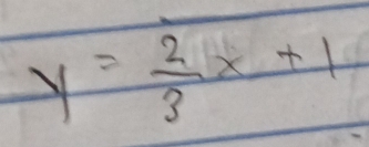 y= 2/3 x+1