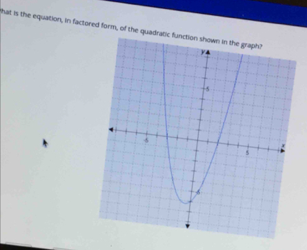 hat is the equation, in factored form, of the quadratic