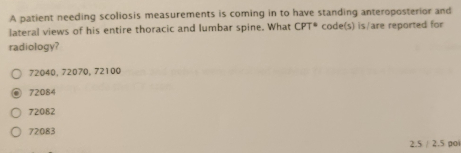Solved: A patient needing scoliosis measurements is coming in to have ...