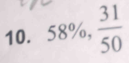 58% ,  31/50 