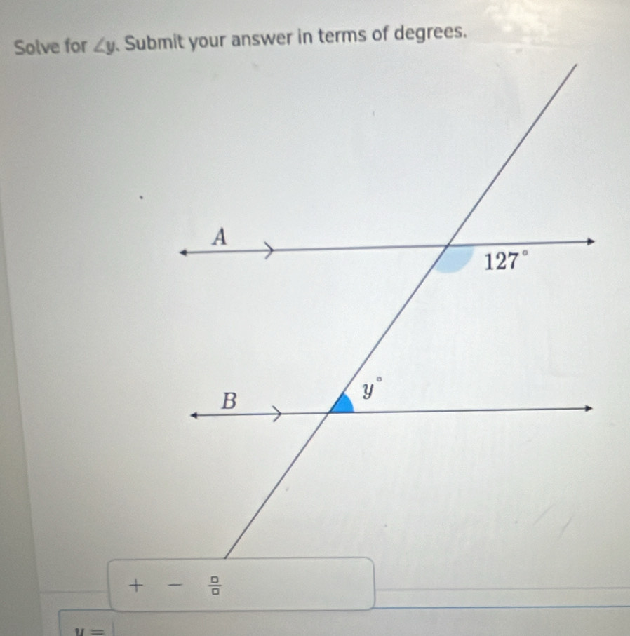 Solve for ∠ y
+
□
u=