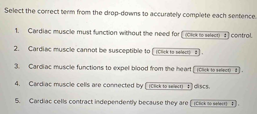 Solved: Select the correct term from the drop-downs to accurately ...
